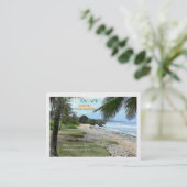 Strandtafereel, ontsnappen naar een eiland / reisa visitekaartje (Staand voorkant)