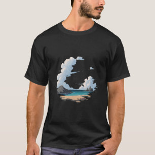 Strandtafereel op een eiland t-shirt