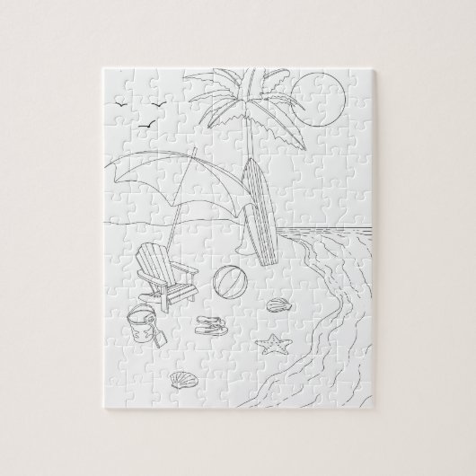 Strandtafereel Volwassen Kleurpuzzel Legpuzzel (Verticaal)