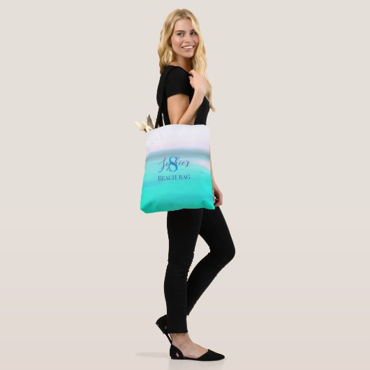 Strandtas met personaliseerbare naam Tas (Op model)