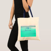 Strandtas met personaliseerbare naam tote bag (Voorkant (product))
