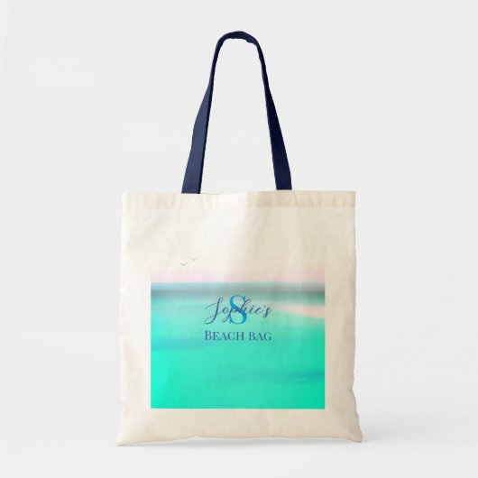 Strandtas met personaliseerbare naam tote bag (Voorkant)