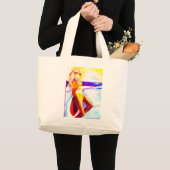 STRANDTAS ZOMERSTRAND VIBES KLEURRIJKE COOL GIRL GROTE TOTE BAG (Voorkant (product))