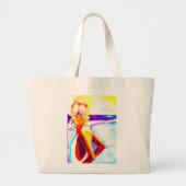 STRANDTAS ZOMERSTRAND VIBES KLEURRIJKE COOL GIRL GROTE TOTE BAG (Voorkant)