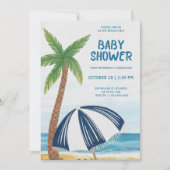 Strandthema babyshower uitnodiging (Voorkant)