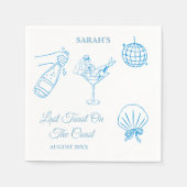 Strandthema Bachelorette Weekendfeest Servetten (Voorkant)