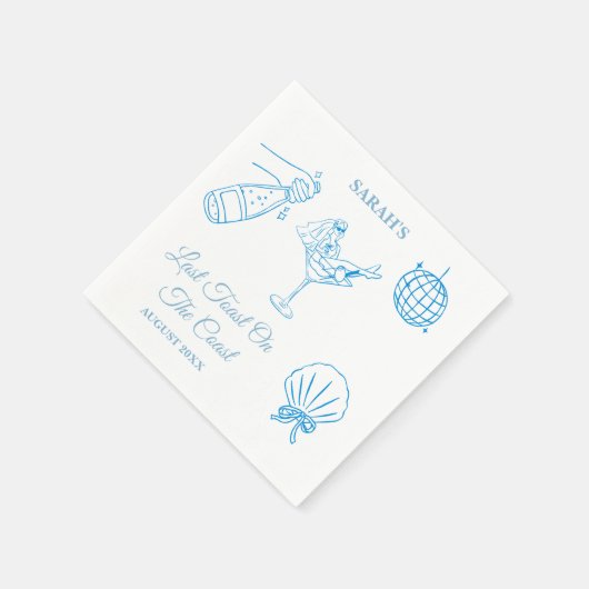 Strandthema Bachelorette Weekendfeest Servetten (Hoek)