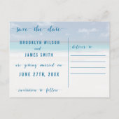 Strandthema Bewaar de datum dezelfde planning nieu Aankondigingskaart (Achterkant)