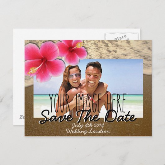 Strandthema Bewaar de datum Post Kaart (Voorkant / Achterkant)