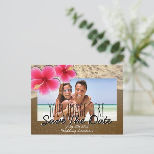Strandthema Bewaar de datum Post Kaart (Staand voorkant)