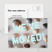 Strandthema bewegend briefkaart met zeeschelpen (Voorkant / Achterkant)