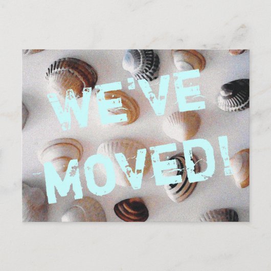 Strandthema bewegend briefkaart met zeeschelpen (Voorkant)