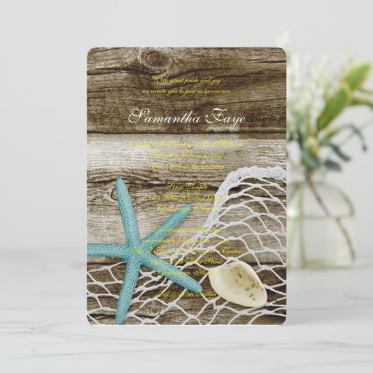 STRANDTHEMA B'NOT B'NAI BAR BAT MITZVAH UITNODIGIN KAART (Staand voorkant)