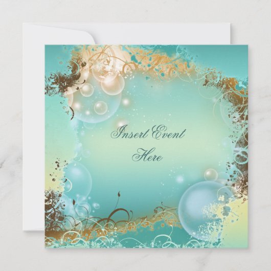 Strandthema bruiloft - elegante feestelijkheid kaart (Voorkant)