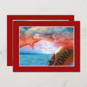 Strandthema bruiloft tropische cruise aankondigingskaart (Voorkant / Achterkant)