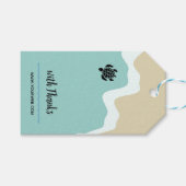 Strandthema Hang Label met complimenten Cadeaulabel (Voorkant (Horizontaal))