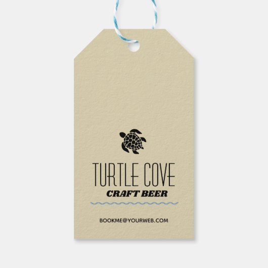 Strandthema Hang Label met complimenten Cadeaulabel (Achterkant)