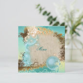 Strandthema menu elegante feestje (Staand voorkant)