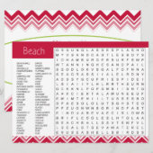 Strandthema Missen Je Spelkaart Aankondiging (Voorkant / Achterkant)