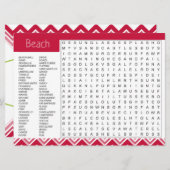 Strandthema Ontbreekt je spel Kaart (Voorkant / Achterkant)