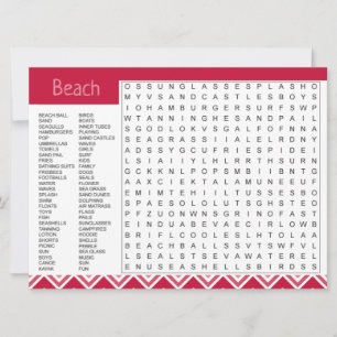 Strandthema Ontbreekt je spel Kaart