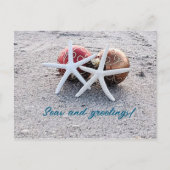 Strandthema Post Kaart met zeesterren en Ornamente (Voorkant)