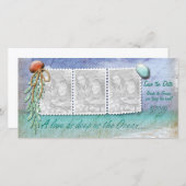 Strandthema Save the Date-foto kaarten (Voorkant / Achterkant)