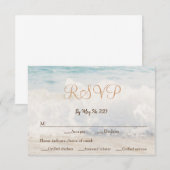 Strandthema Seaside / Oceanside Wedding RSVP Kaartje (Voorkant / Achterkant)