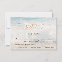 Strandthema Seaside / Oceanside Wedding RSVP Kaartje