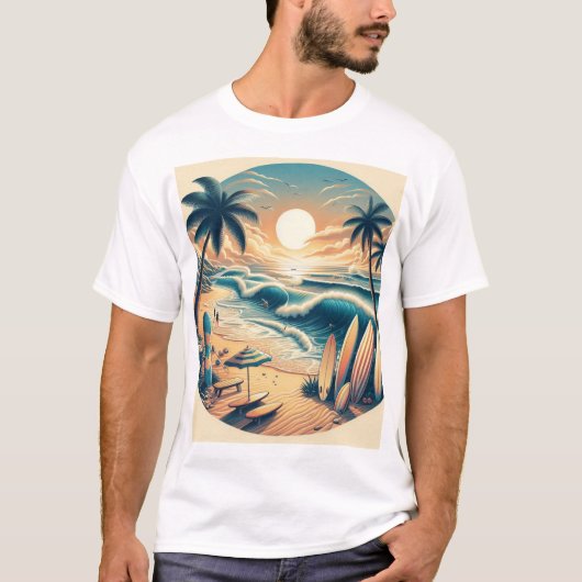 Strandthema T-shirt (Voorkant)