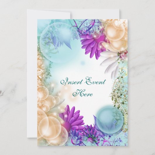 Strandthema tropisch elegante feest kaart (Voorkant)