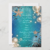 Strandthema trouw verjaardagsfeest kaart (Achterkant)