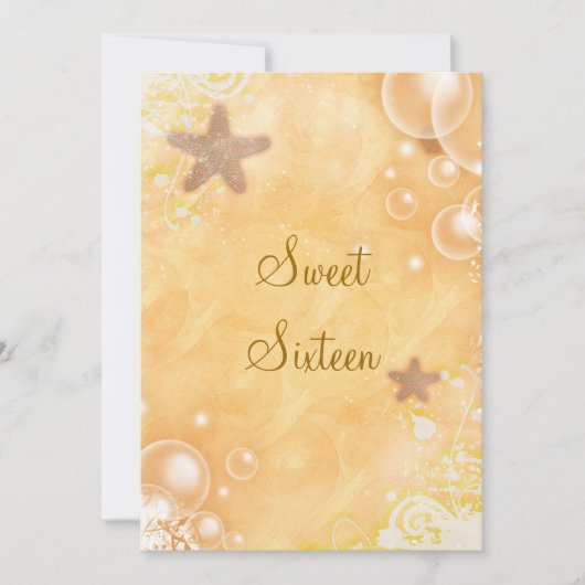 Strandthema trouw verjaardagsfeestje koraal kaart (Voorkant)