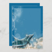 Strandthema - trouwfeest dolfijn elegant feest kaart (Voorkant / Achterkant)