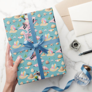 Strandthema voor Siamese kattenliefhebbers Cadeaupapier