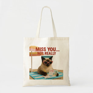 Strandthema voor Siamese kattenliefhebbers Tote Bag