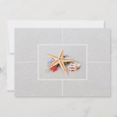 Strandthema Zeester Zeeschelp Repetitie Diner Kaart (Achterkant)