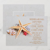 Strandthema Zeester Zeeschelp Repetitie Diner Kaart (Voorkant / Achterkant)