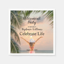 Strandthema Zonsondergang Palmboom Vrouwenpensioen