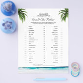 Strandthema Zou Ze Liever Bruiloft Feest Game Flyer (Enkel)