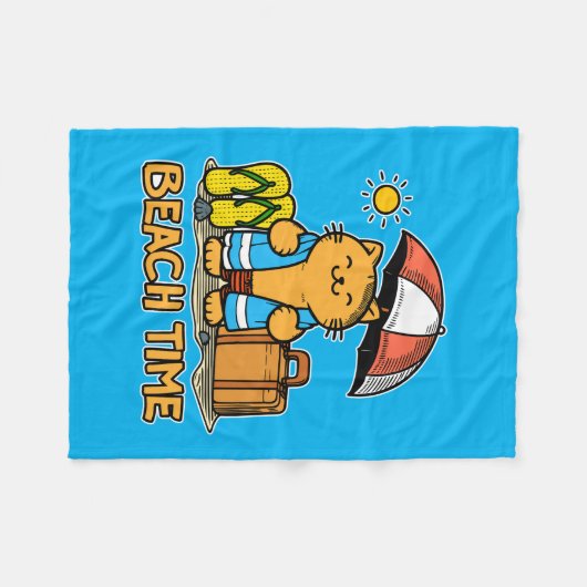 Strandtijd 1 fleece deken (Voorkant (Horizontaal))