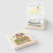 Strandtijd 1 stenen onderzetter (Zijkant)