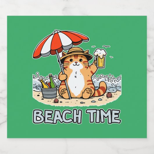 Strandtijd 2 bier etiket (Enkel label)