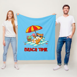 Strandtijd 3 fleece deken