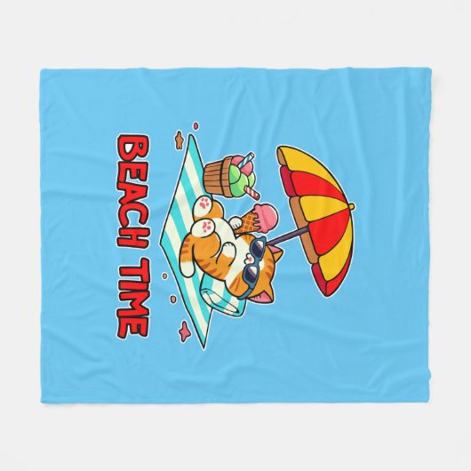 Strandtijd 3 fleece deken (Voorkant (Horizontaal))