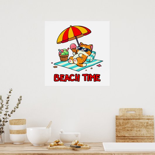 Strandtijd 3 poster (Keuken)