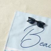 Strandtijd Blauwe Strandhanddoek Strandlaken (In situ)