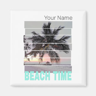 Strandtijd Pier Palm Sunset Souvenir Magneet
