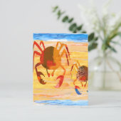 Strandtijd plezier Crab Patrol Briefkaart (Staand voorkant)