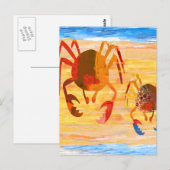 Strandtijd plezier Crab Patrol Briefkaart (Voorkant / Achterkant)